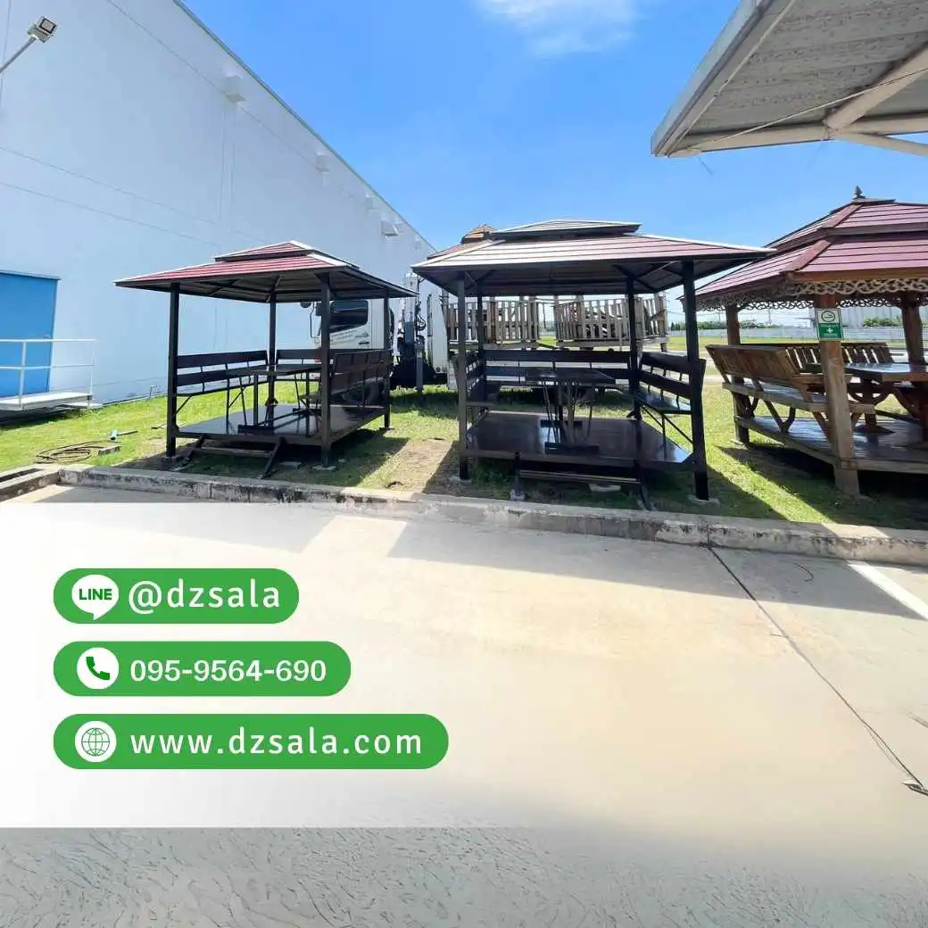ซุ้มศาลาเหล้ก ศาลาโครงเหล็กราคาถูก ศาลาพักผ่อน 2×2 (11)