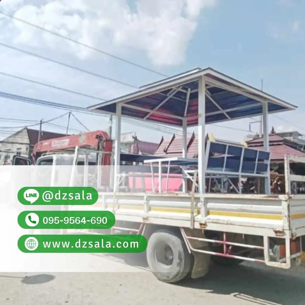 ซุ้มศาลาเหล้ก ศาลาโครงเหล็กราคาถูก ศาลาพักผ่อน 2×2 (17)