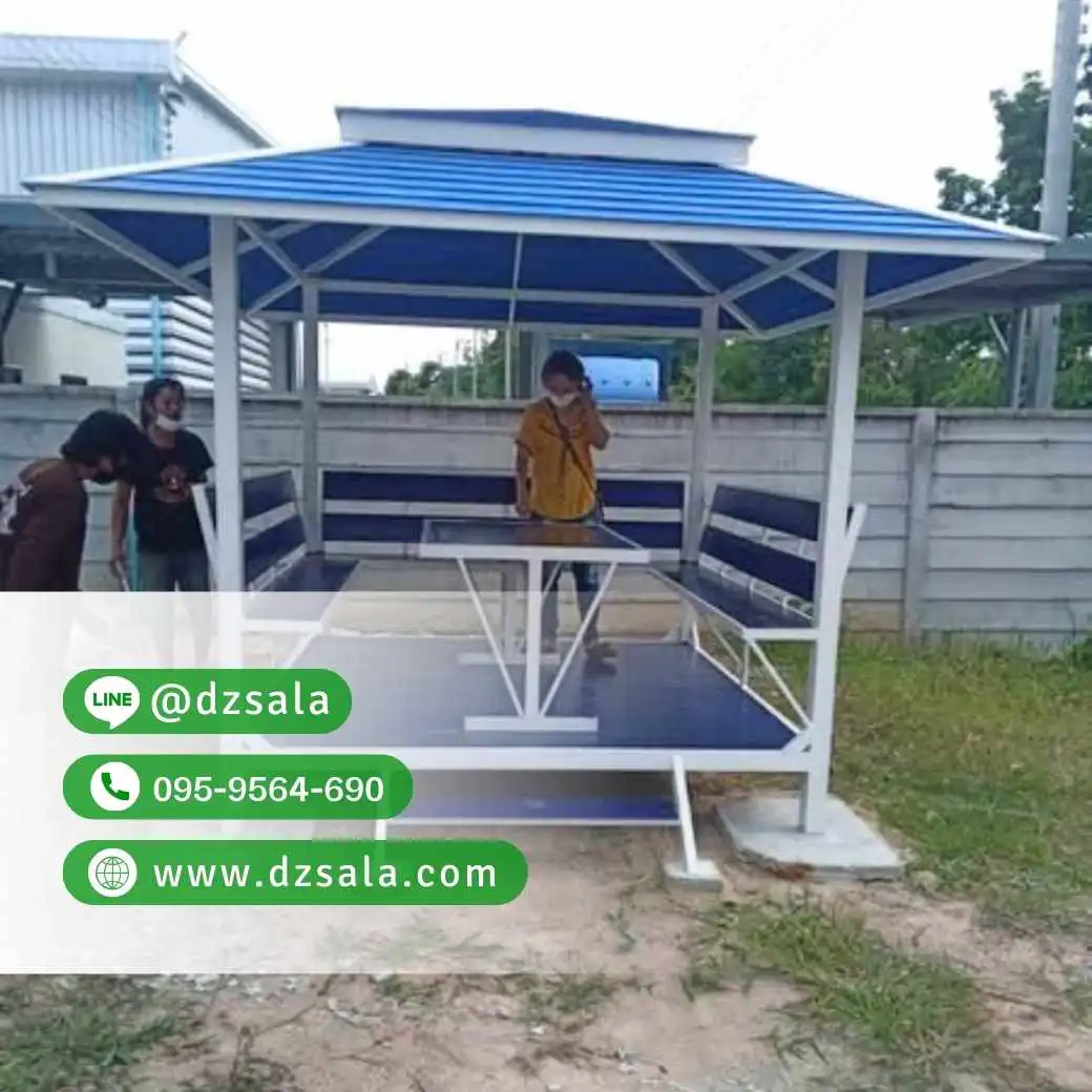 ซุ้มศาลาเหล้ก ศาลาโครงเหล็กราคาถูก ศาลาพักผ่อน 2×2 (50)
