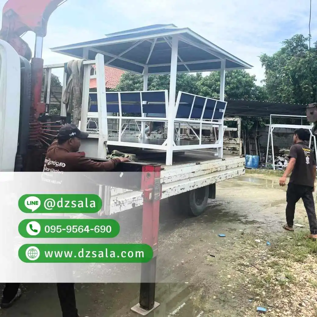 ซุ้มศาลาเหล้ก ศาลาโครงเหล็กราคาถูก ศาลาพักผ่อน 2×2 (53)