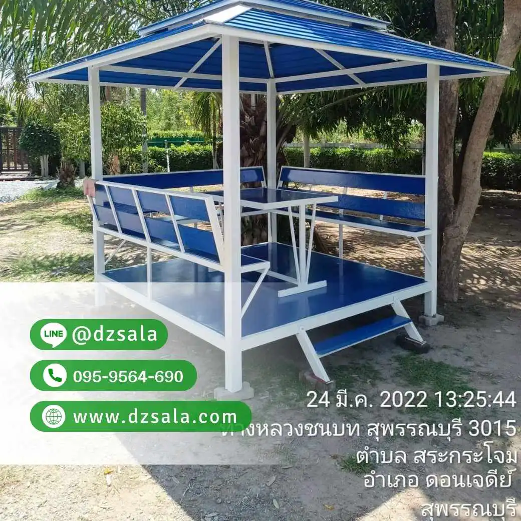 ซุ้มศาลาเหล้ก ศาลาโครงเหล็กราคาถูก ศาลาพักผ่อน 2×2 (62)