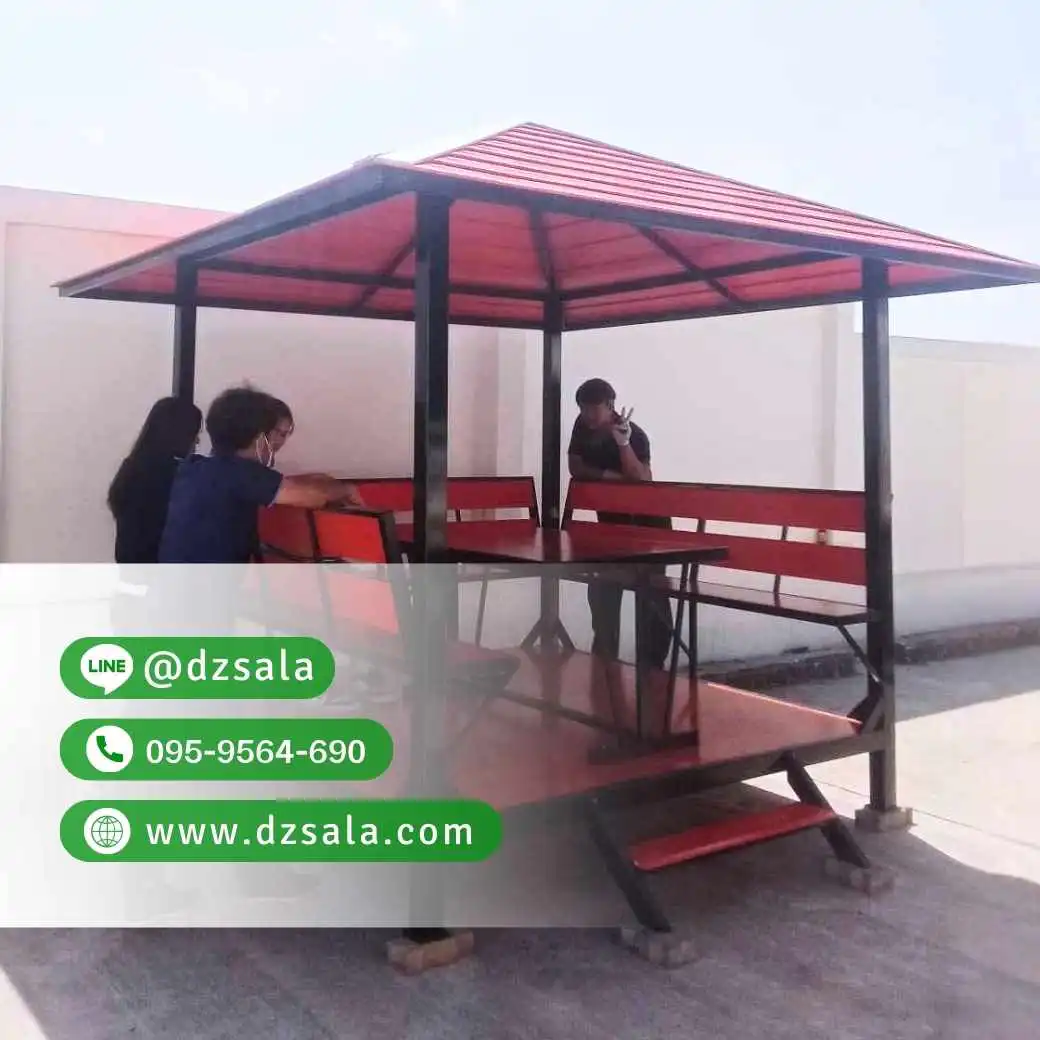 ศาลาโครงเหล็ก ศาลาโมเดิร์นโครงเหล็ก 2×2 (1)