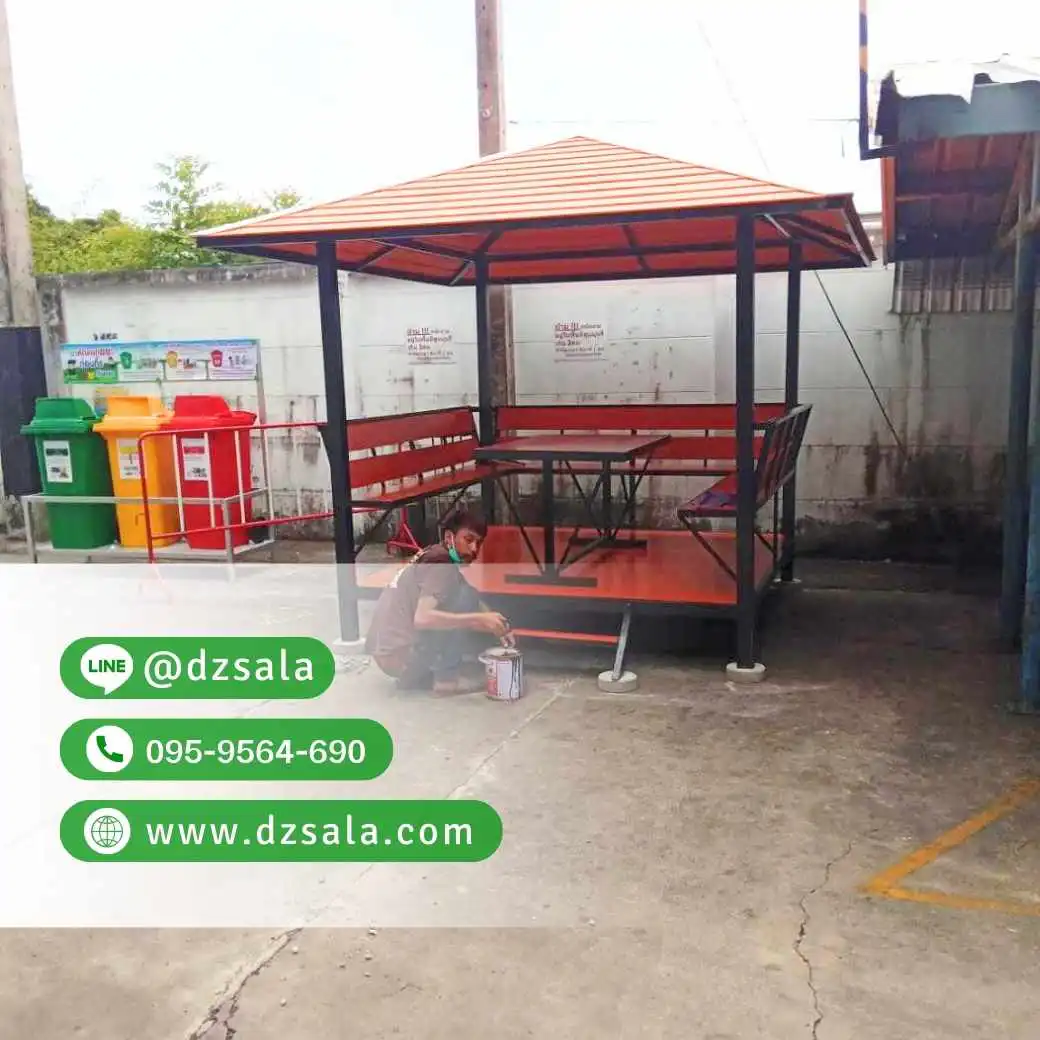 ศาลาโครงเหล็ก ศาลาโมเดิร์นโครงเหล็ก 2×2 (11)