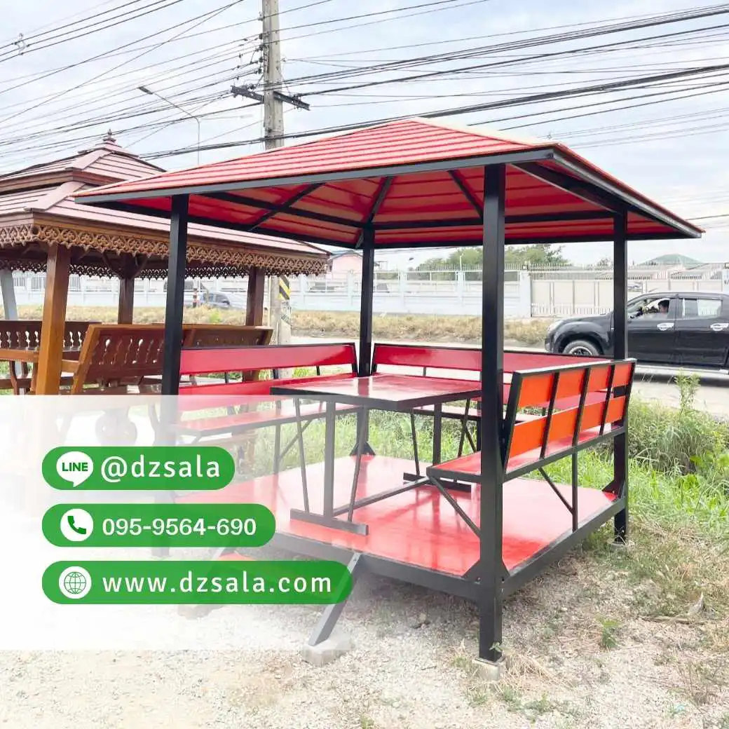 ศาลาโครงเหล็ก ศาลาโมเดิร์นโครงเหล็ก 2×2 (12)