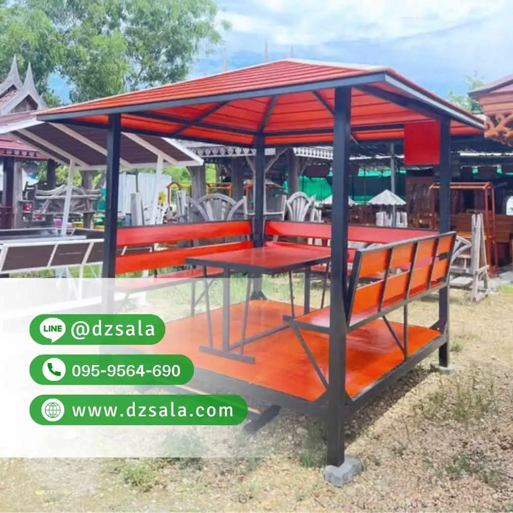 ศาลาโครงเหล็ก ศาลาโมเดิร์นโครงเหล็ก 2×2 (13)