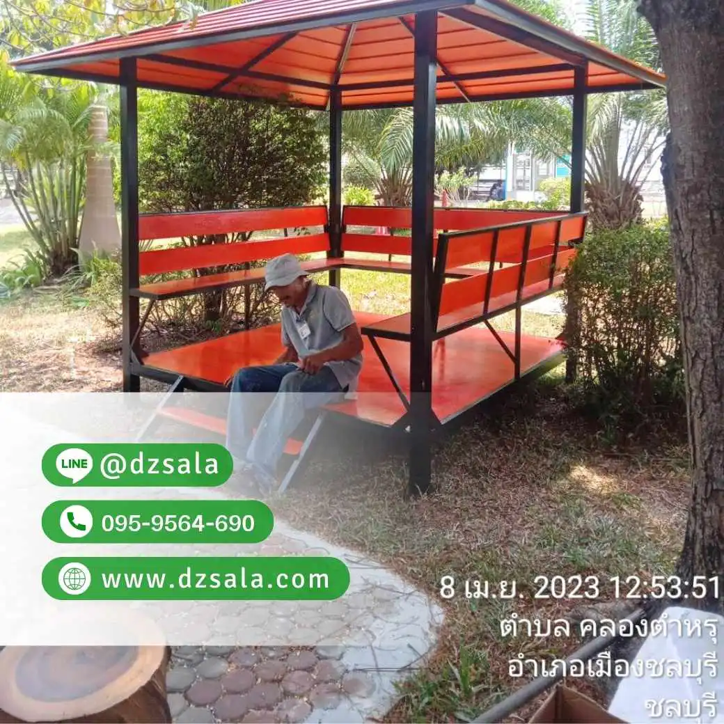 ศาลาโครงเหล็ก ศาลาโมเดิร์นโครงเหล็ก 2×2 (14)