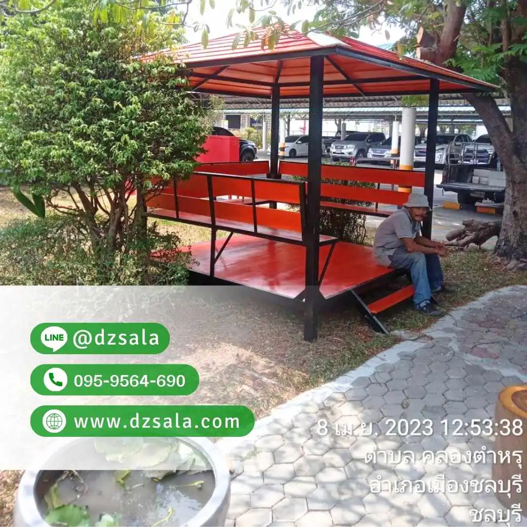 ศาลาโครงเหล็ก ศาลาโมเดิร์นโครงเหล็ก 2×2 (15)