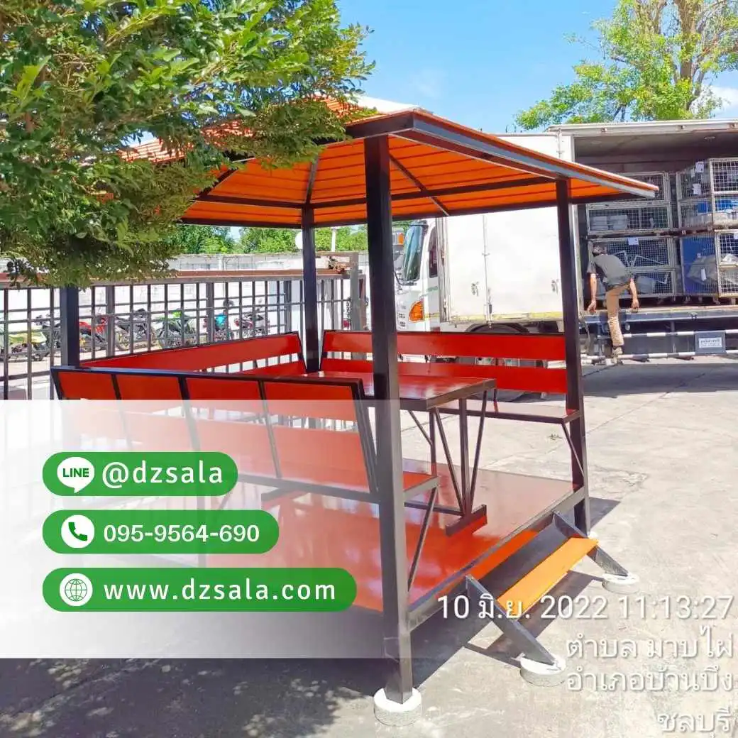 ศาลาโครงเหล็ก ศาลาโมเดิร์นโครงเหล็ก 2×2 (16)