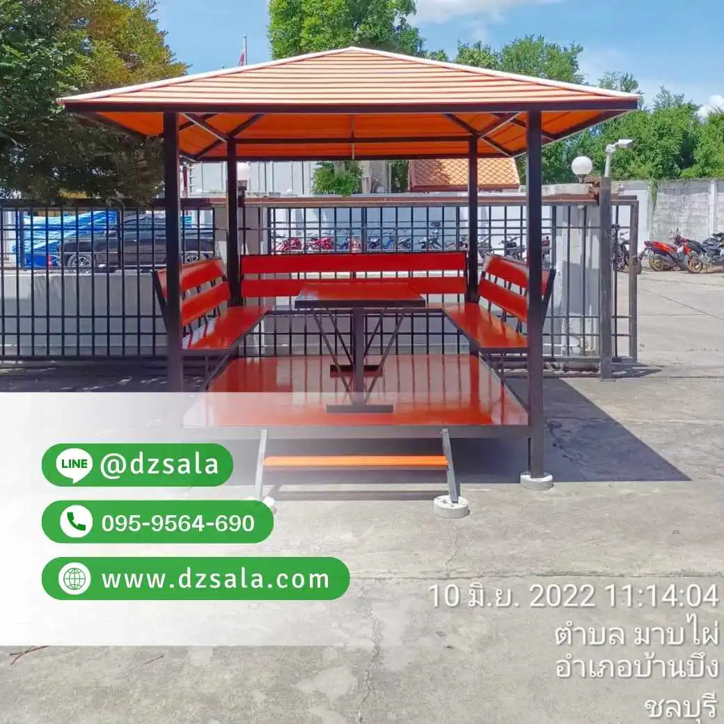 ศาลาโครงเหล็ก ศาลาโมเดิร์นโครงเหล็ก 2×2 (17)