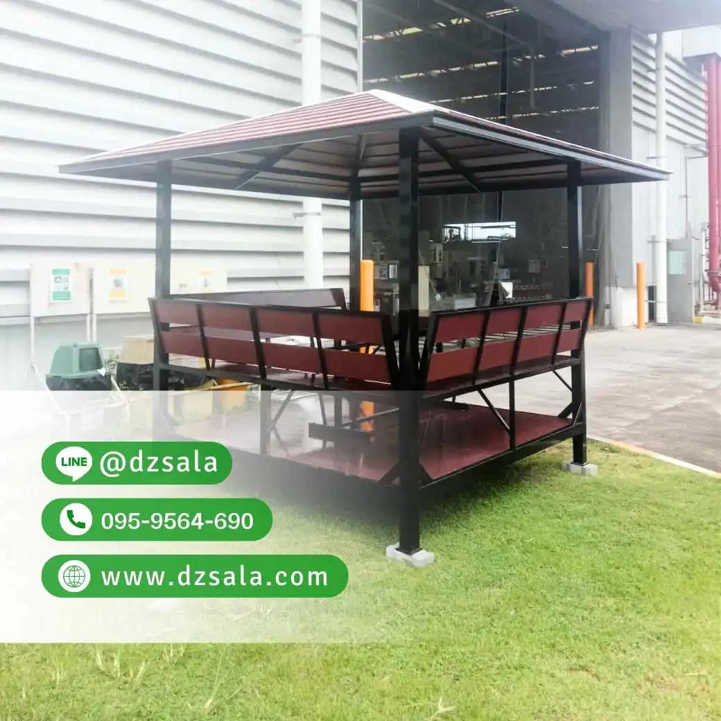 ศาลาโครงเหล็ก ศาลาโมเดิร์นโครงเหล็ก 2×2 (4)