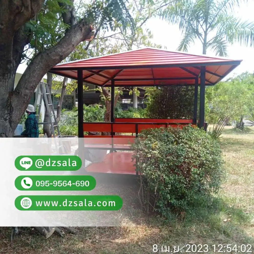 ศาลาโครงเหล็ก ศาลาโมเดิร์นโครงเหล็ก 2×2 (7)