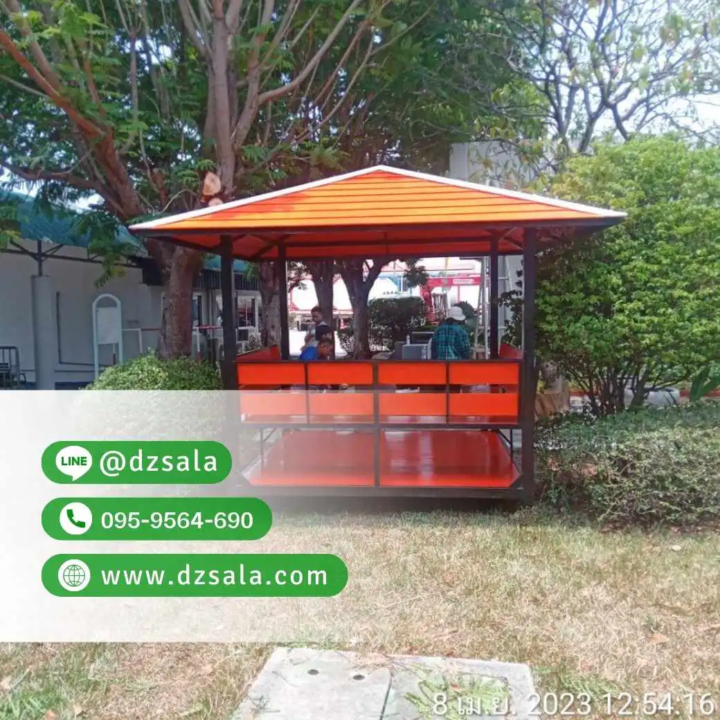 ศาลาโครงเหล็ก ศาลาโมเดิร์นโครงเหล็ก 2×2 (8)