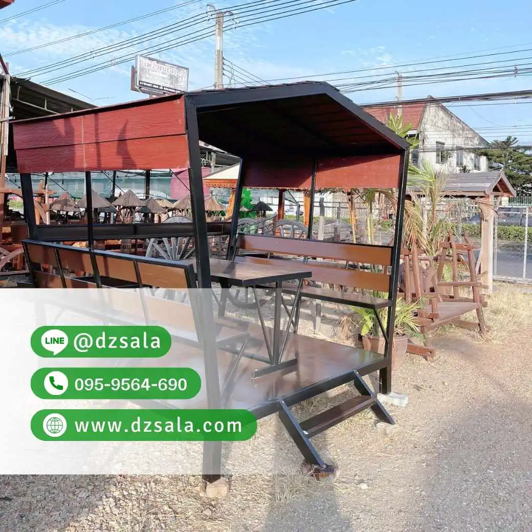 ศาลาโครงเหล็กราคาถูก ศาลานั่งเล่น ศาลาโมเดิร์นโครงเหล็ก (17)